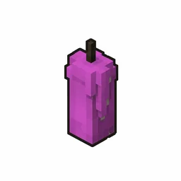 Pixel art illustration of an unlit magenta candle with soft wax drips and a dark wick