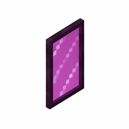 Pixel art illustration of a magenta stained glass pane, a thin tinted transparent panel