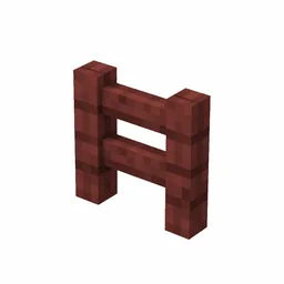 Pixel art illustration of a mangrove wooden fence with two posts and rails