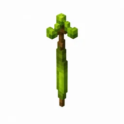 Pixel art illustration of a mangrove propagule with a green elongated pod and small leaves