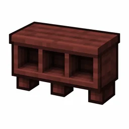 Pixel art illustration of a mangrove wall shelf with three display cubbies