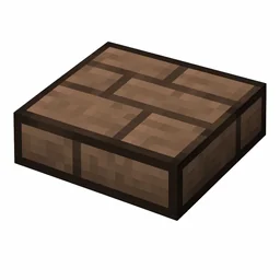 Pixel art illustration of a mud brick slab, a half-height flat block