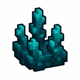 Pixel art illustration of a nether sprouts in chunky voxel game style