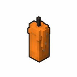 Pixel art illustration of an unlit orange candle with soft wax drips and a dark wick