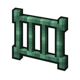 Pixel art illustration of a copper bars with a full teal-green patina over copper metal