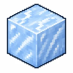 Pixel art illustration of a packed ice in chunky voxel game style