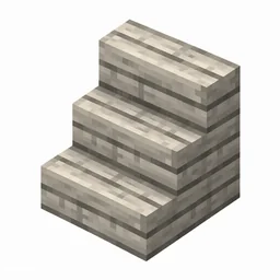 Pixel art illustration of an L-shaped pale oak wooden stairs block with visible wood grain