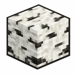 Pixel art illustration of a pale oak wood block with bark on all six faces