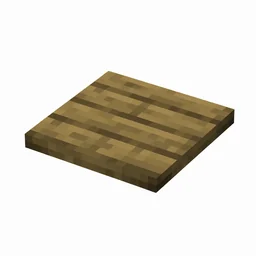 Pixel art illustration of a petrified oak slab, a half-height flat block