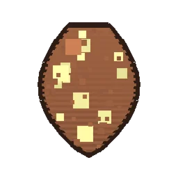 Pixel art illustration of a Piglin Spawn Egg with a two-tone speckled shell