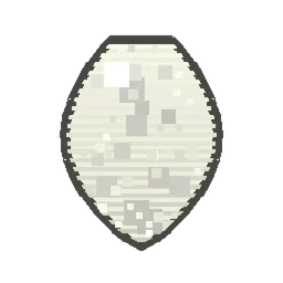 Pixel art illustration of a Polar Bear Spawn Egg with a two-tone speckled shell