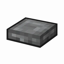 Pixel art illustration of a polished andesite slab, a half-height flat block