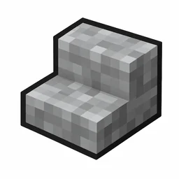 Pixel art illustration of a polished diorite stairs, an L-shaped staircase block