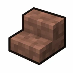 Pixel art illustration of a polished granite stairs, an L-shaped staircase block