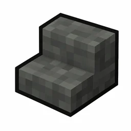 Pixel art illustration of a polished tuff stairs, an L-shaped staircase block