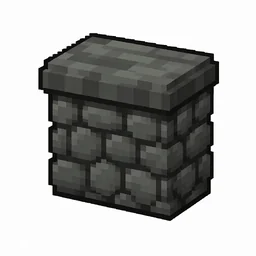 Pixel art illustration of a polished tuff wall, a short sturdy wall pillar