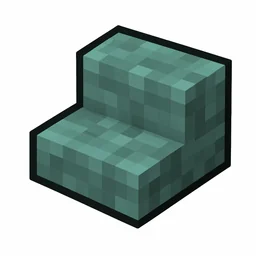 Pixel art illustration of a prismarine stairs, an L-shaped staircase block