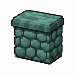Pixel art illustration of a prismarine wall, a short sturdy wall pillar