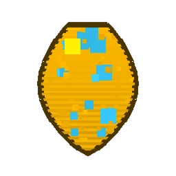 Pixel art illustration of a Pufferfish Spawn Egg with a two-tone speckled shell