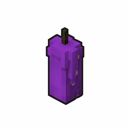 Pixel art illustration of an unlit purple candle with soft wax drips and a dark wick