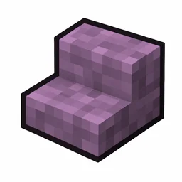 Pixel art illustration of a purpur stairs, an L-shaped staircase block