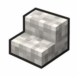 Pixel art illustration of a quartz stairs, an L-shaped staircase block
