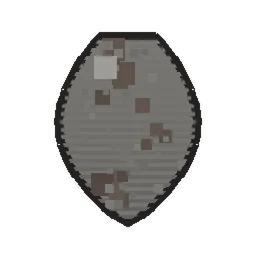 Pixel art illustration of a Ravager Spawn Egg with a two-tone speckled shell