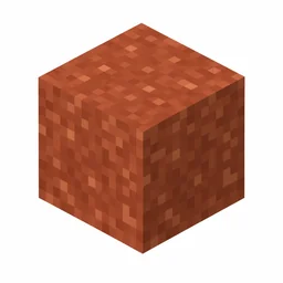 Pixel art illustration of a reddish-brown red sand block
