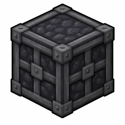 Pixel art illustration of a reinforced deepslate in chunky voxel game style