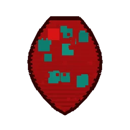 Pixel art illustration of a Salmon Spawn Egg with a two-tone speckled shell