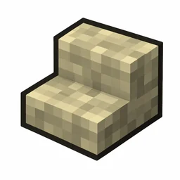 Pixel art illustration of a sandstone stairs, an L-shaped staircase block
