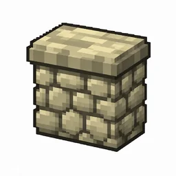 Pixel art illustration of a sandstone wall, a short sturdy wall pillar