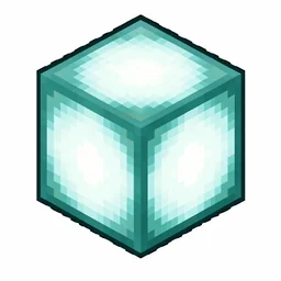 Pixel art illustration of a sea lantern in chunky voxel game style