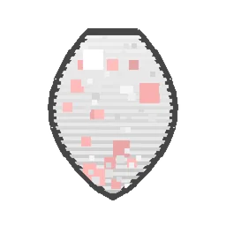 Pixel art illustration of a Sheep Spawn Egg with a two-tone speckled shell
