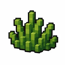 Pixel art illustration of a short grass in chunky voxel game style