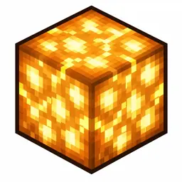 Pixel art illustration of a shroomlight in chunky voxel game style