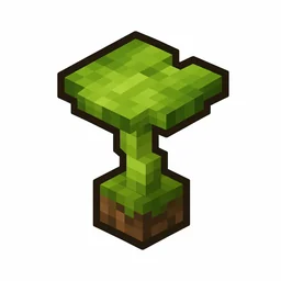 Pixel art illustration of a small dripleaf in chunky voxel game style
