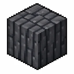 Pixel art illustration of a smooth basalt in chunky voxel game style