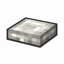 Pixel art illustration of a smooth quartz slab, a half-height flat block