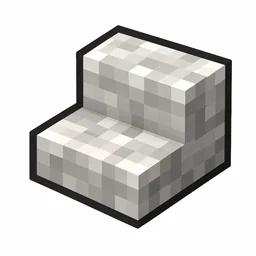 Pixel art illustration of a smooth quartz stairs, an L-shaped staircase block