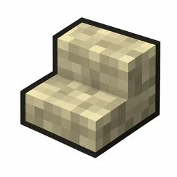 Pixel art illustration of a smooth sandstone stairs, an L-shaped staircase block