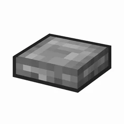 Pixel art illustration of a smooth stone slab, a half-height flat block