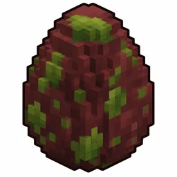 Pixel art illustration of a sniffer egg in chunky voxel game style
