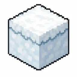 Pixel art illustration of a snow in chunky voxel game style