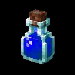 Pixel art illustration of a splash potion in chunky voxel game style