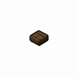 Pixel art illustration of a small chunky spruce wood button