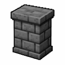 Pixel art illustration of a stone brick wall, a short sturdy wall pillar