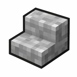 Pixel art illustration of a stone stairs, an L-shaped staircase block