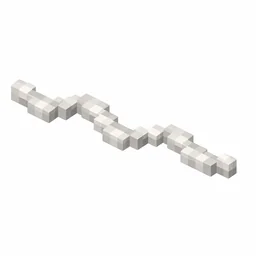 Pixel art illustration of a loose strand of white string
