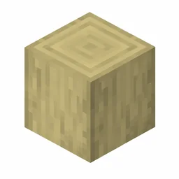 Pixel art illustration of a stripped birch wood, smooth bark-free wood